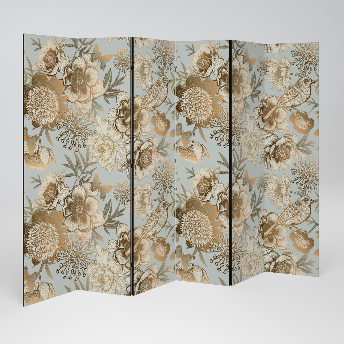SUCCULENT WHIMSY Decorative 6-Panel Room Divider