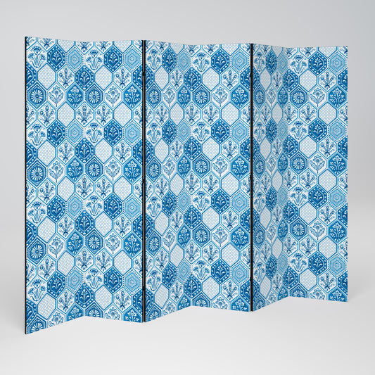 Divisorio decorativo per ambienti a 6 pannelli AQUATIC HEXAGON DREAM
