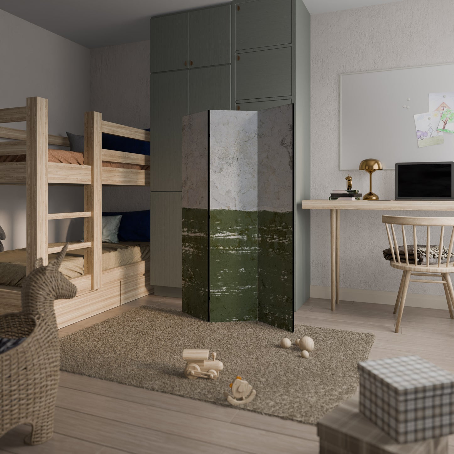 RUSTIC RADIANCE ASSEMBLED Divisorio decorativo per ambienti a 3 pannelli