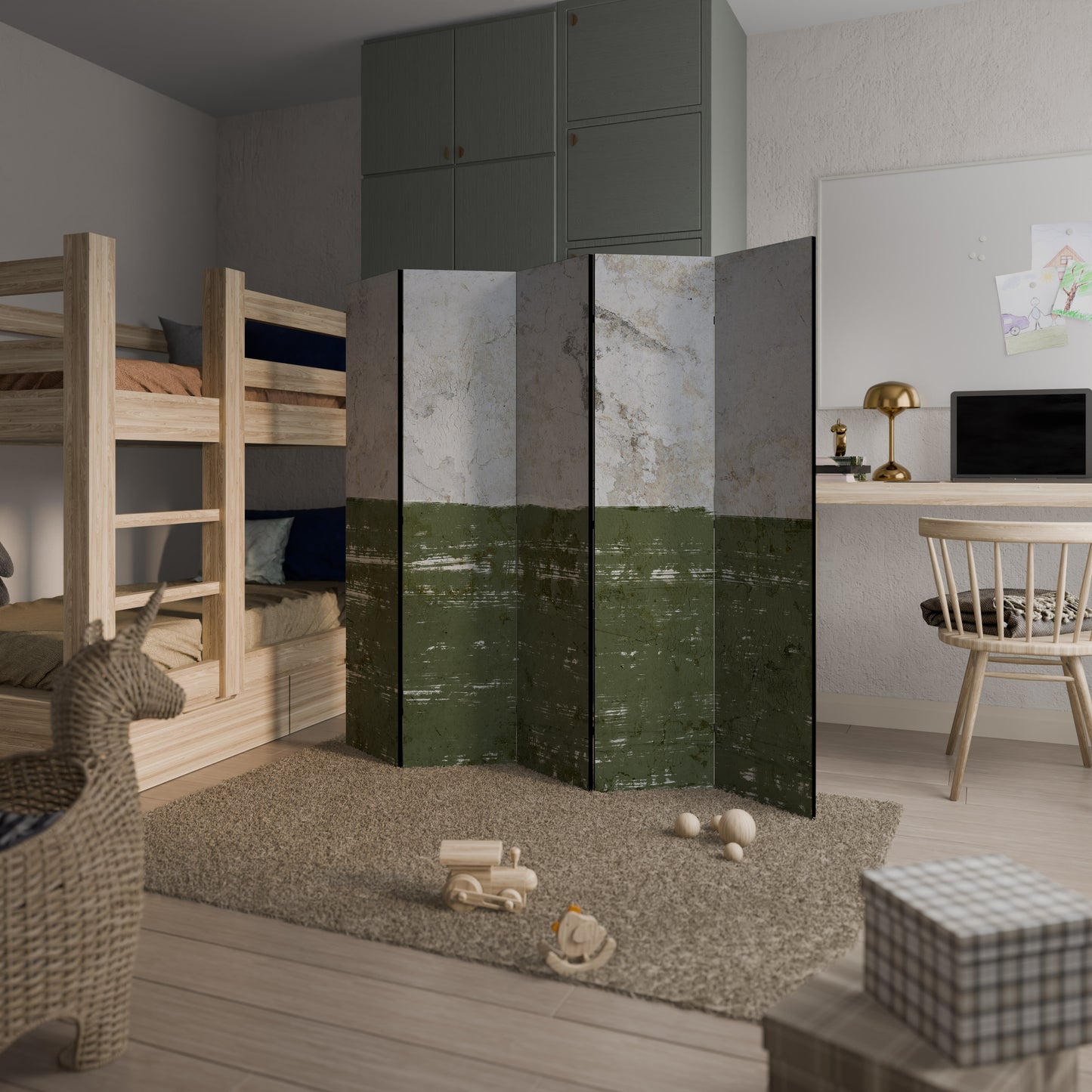 RUSTIC RADIANCE ASSEMBLED Divisorio decorativo per ambienti a 5 pannelli