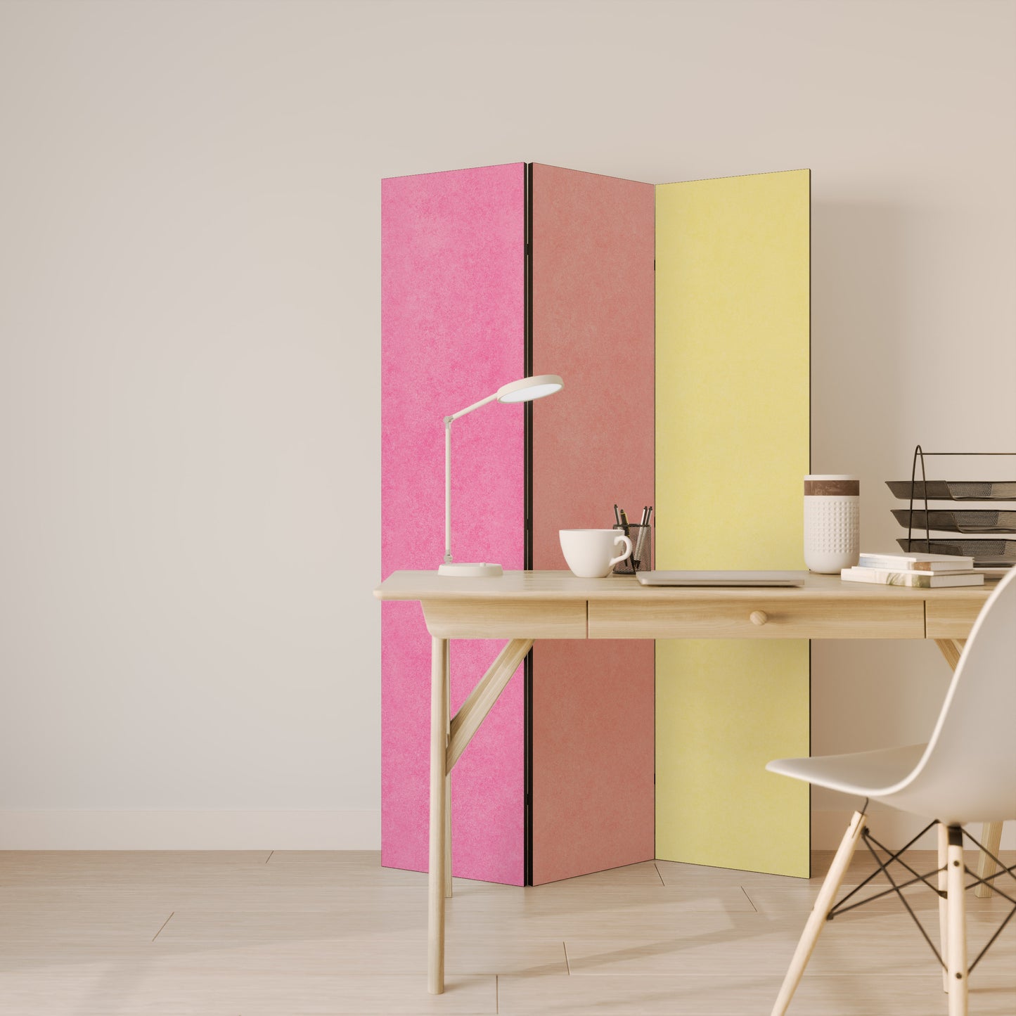 COME UNA TENDA A RULLO Divisorio decorativo per ambienti a 3 pannelli