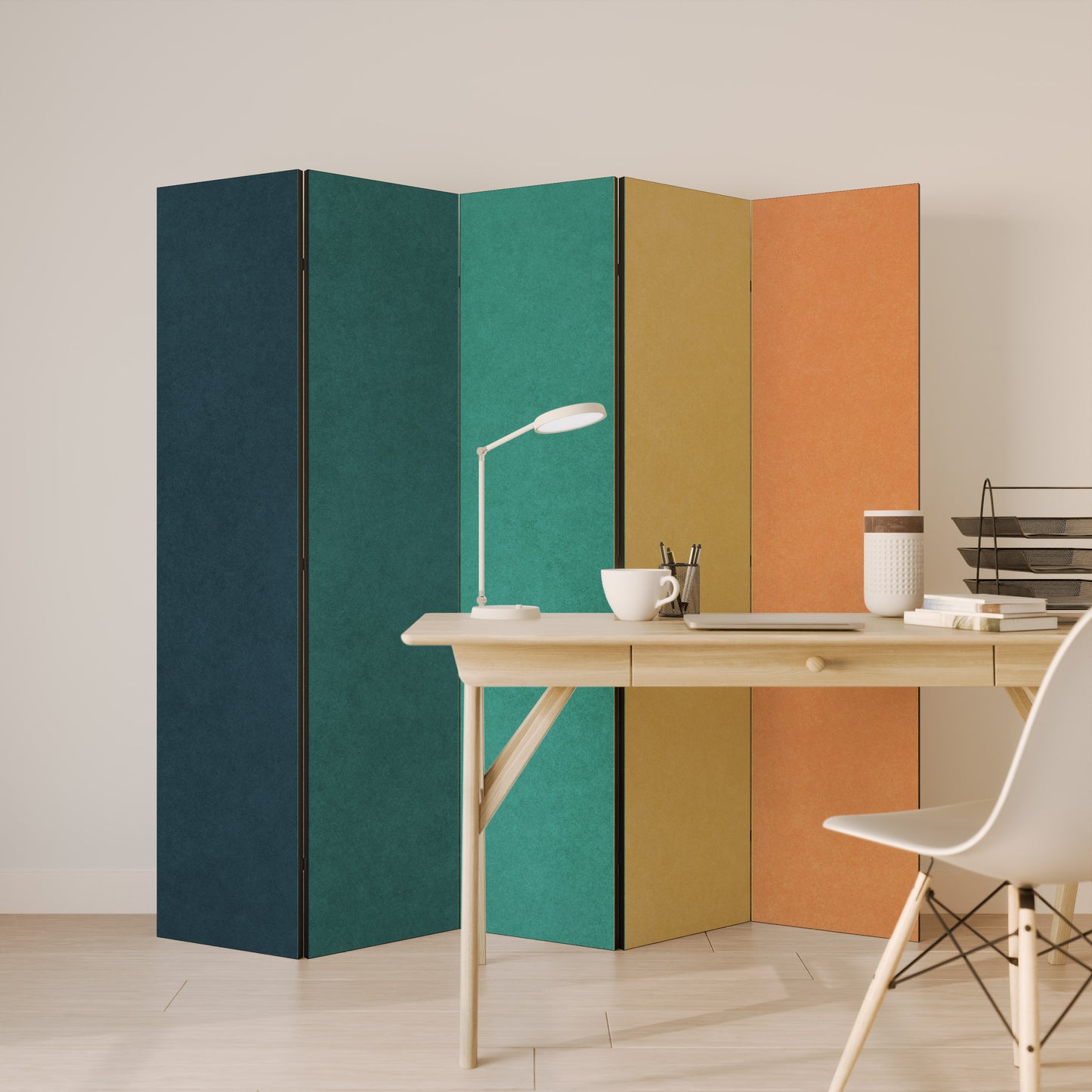 VIVA LA COLOR Divisorio decorativo per ambienti a 5 pannelli