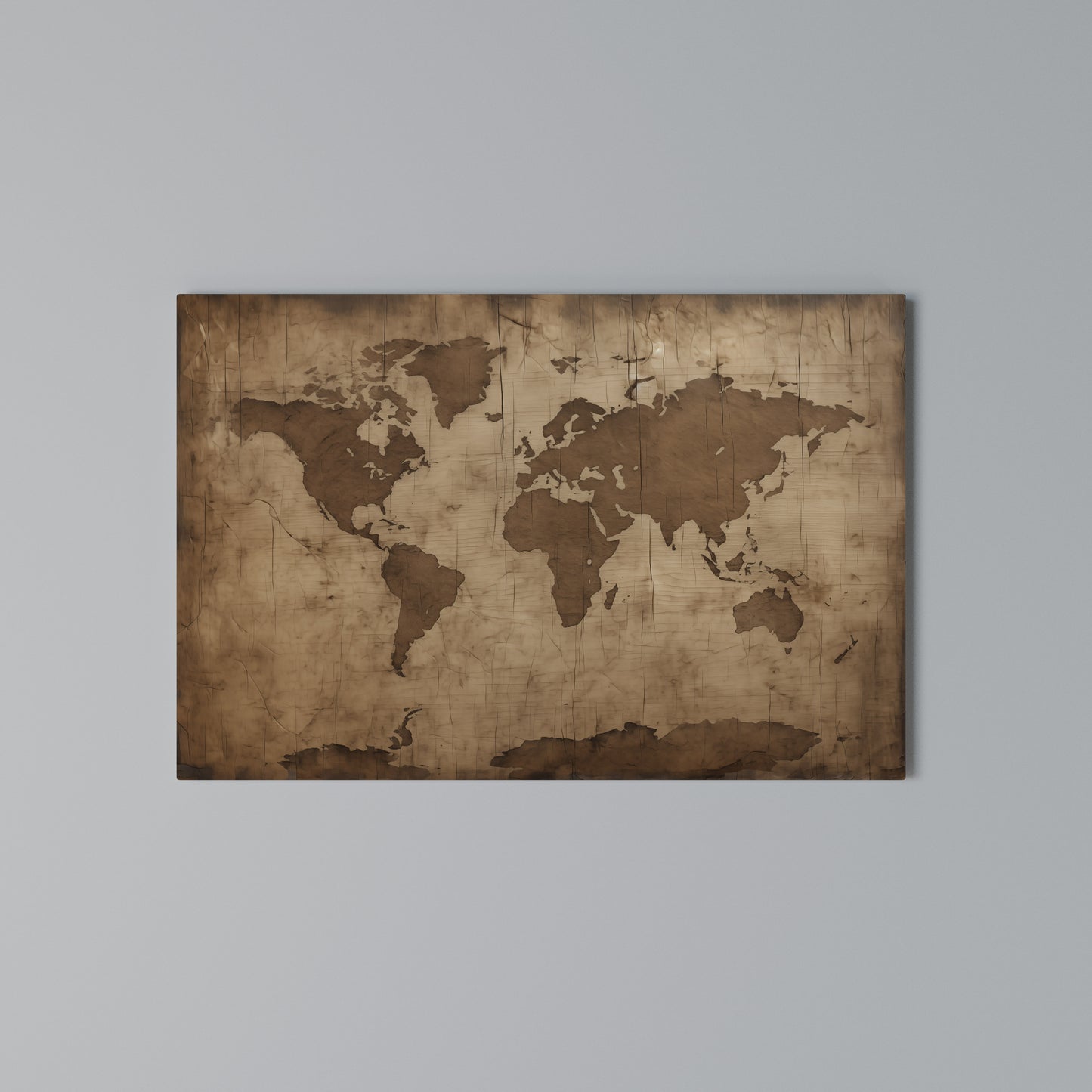 AGED WORLD MAP Stampa su tela orizzontale