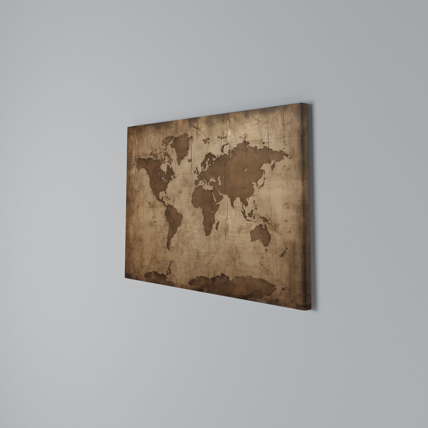 AGED WORLD MAP Stampa su tela orizzontale