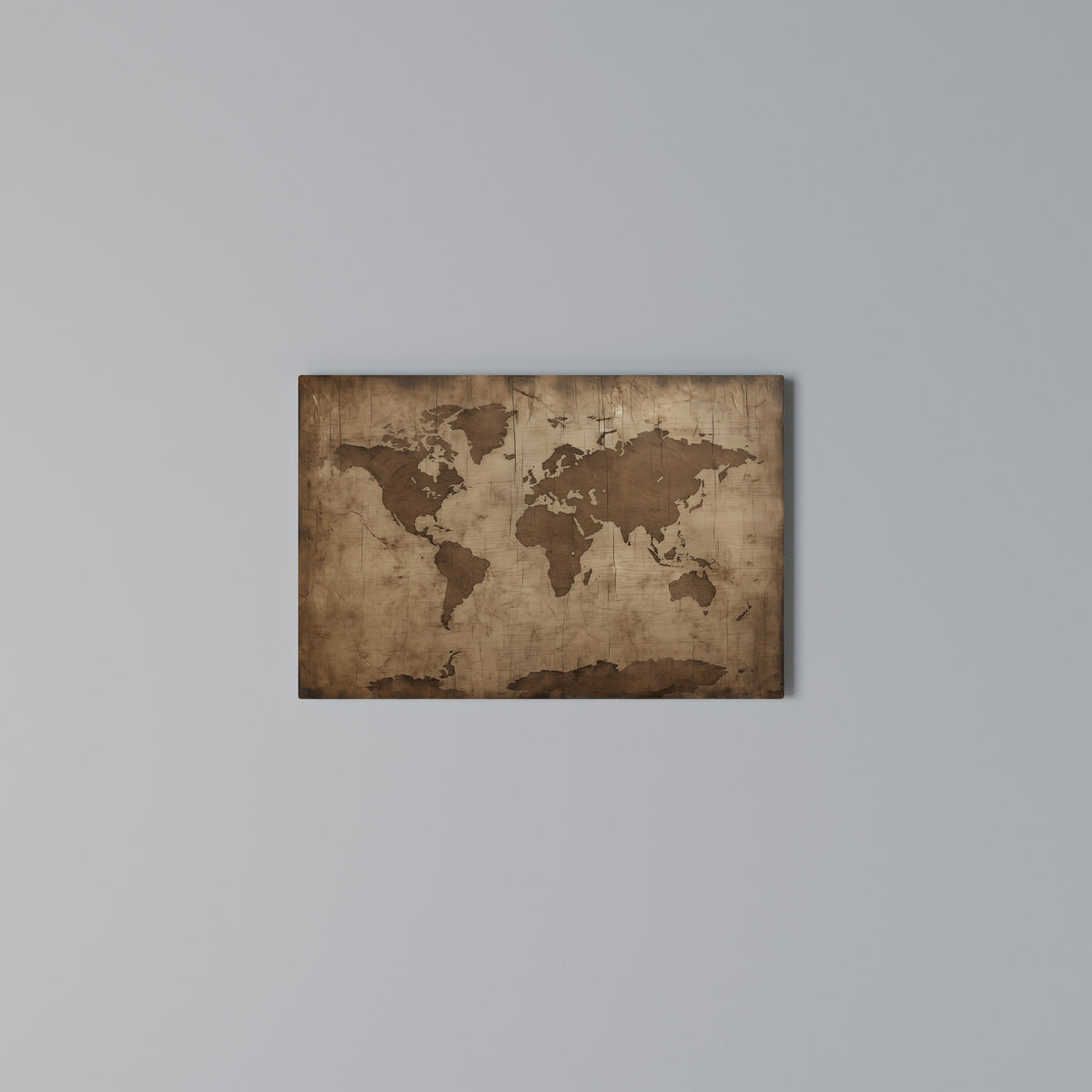 AGED WORLD MAP Stampa su tela orizzontale