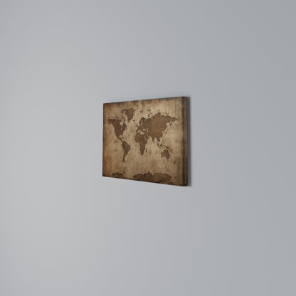 AGED WORLD MAP Stampa su tela orizzontale
