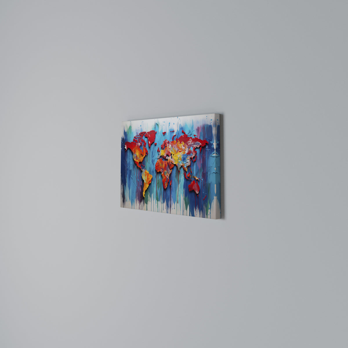 COLORFUL WORLD MAP Stampa su tela orizzontale