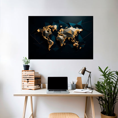 Poster orizzontale staccabile e attaccabile SHIMMERING WORLD SYMMETRY