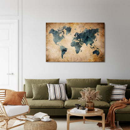 VINTAGE WORLDVIEW Stampa su tela orizzontale