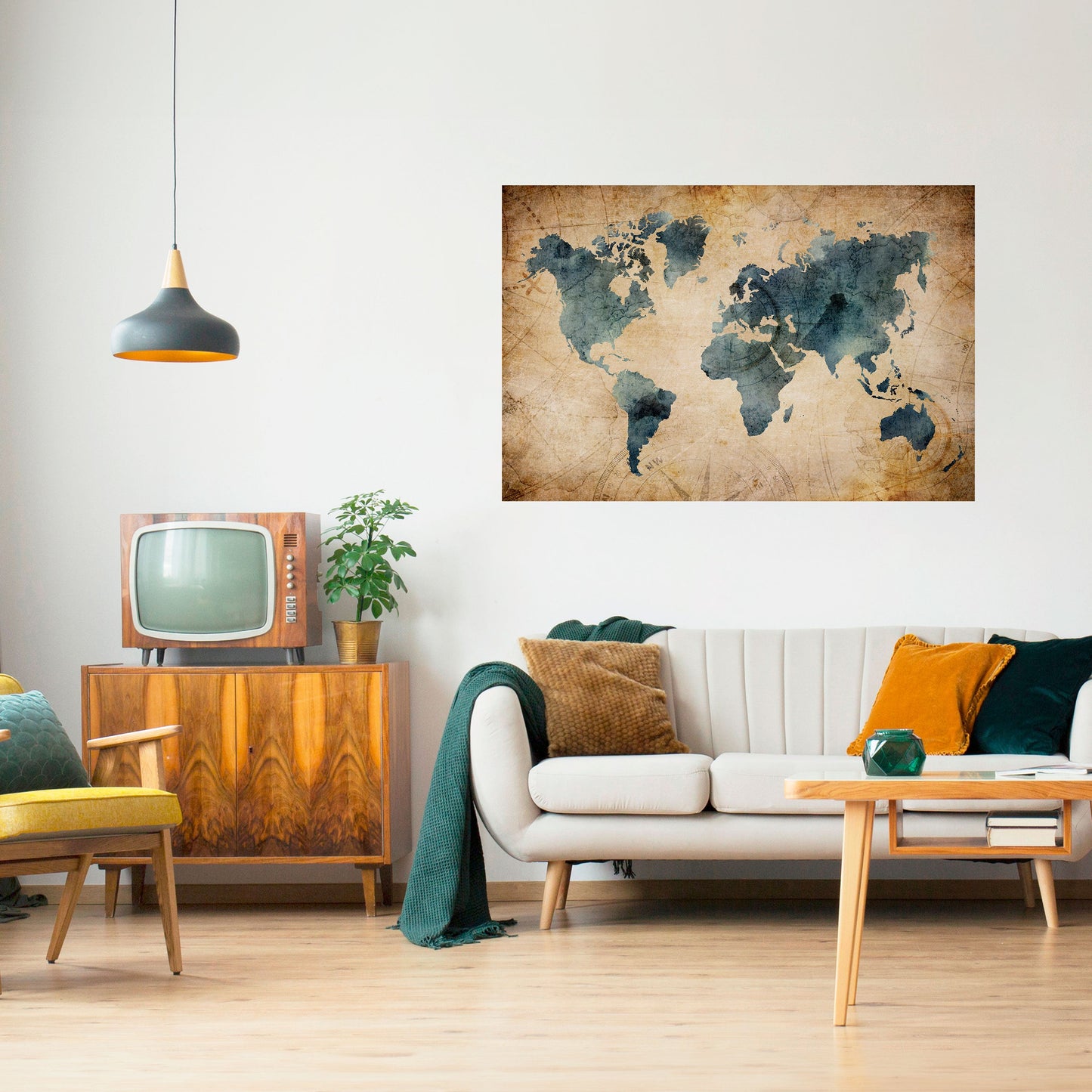 Poster orizzontale staccabile e attaccabile VINTAGE WORLDVIEW