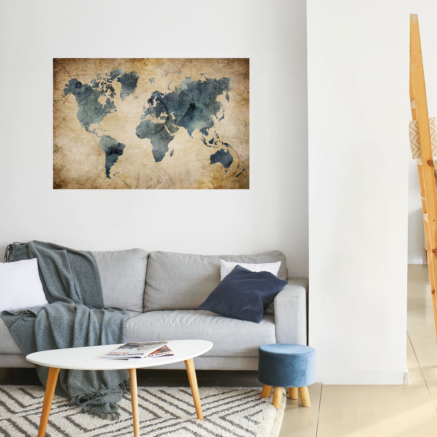 Poster orizzontale staccabile e attaccabile VINTAGE WORLDVIEW