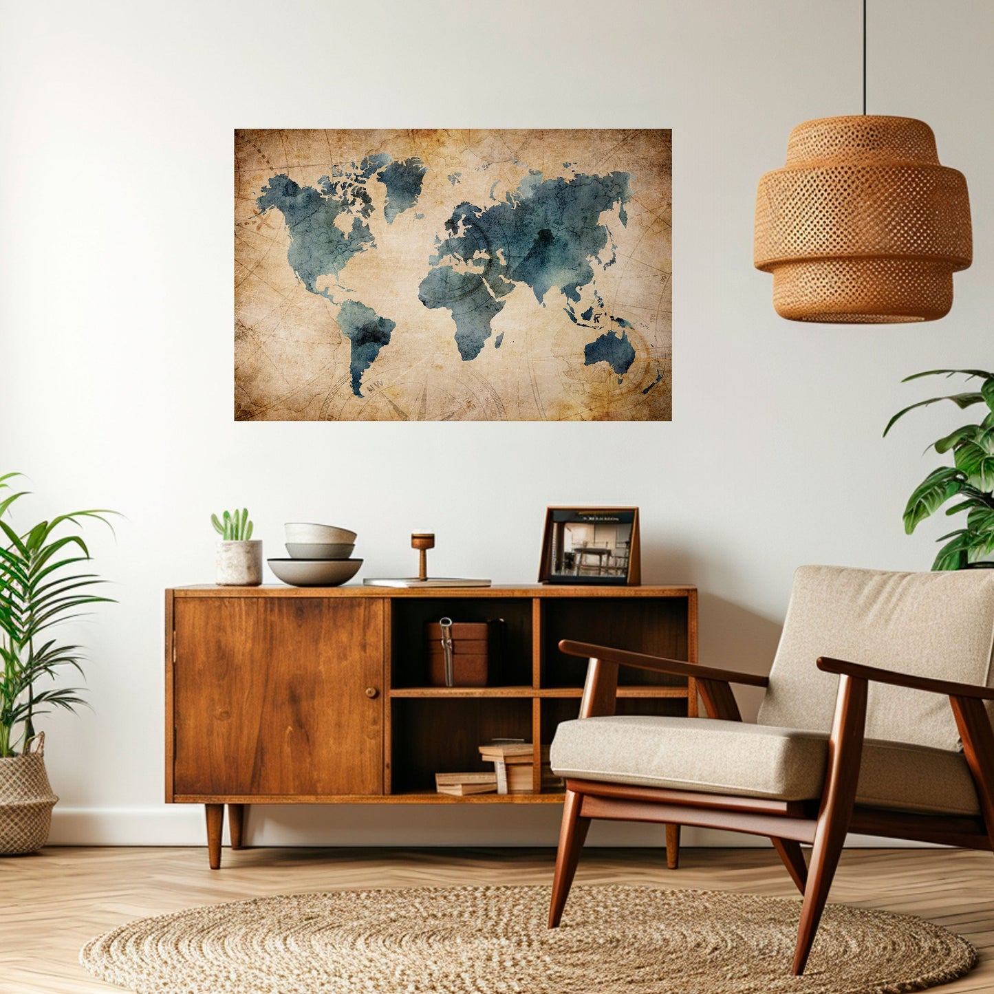 Poster orizzontale staccabile e attaccabile VINTAGE WORLDVIEW