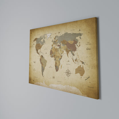 ANCIENT VOYAGER'S MAP Stampa su tela orizzontale
