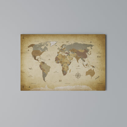 ANCIENT VOYAGER'S MAP Stampa su tela orizzontale