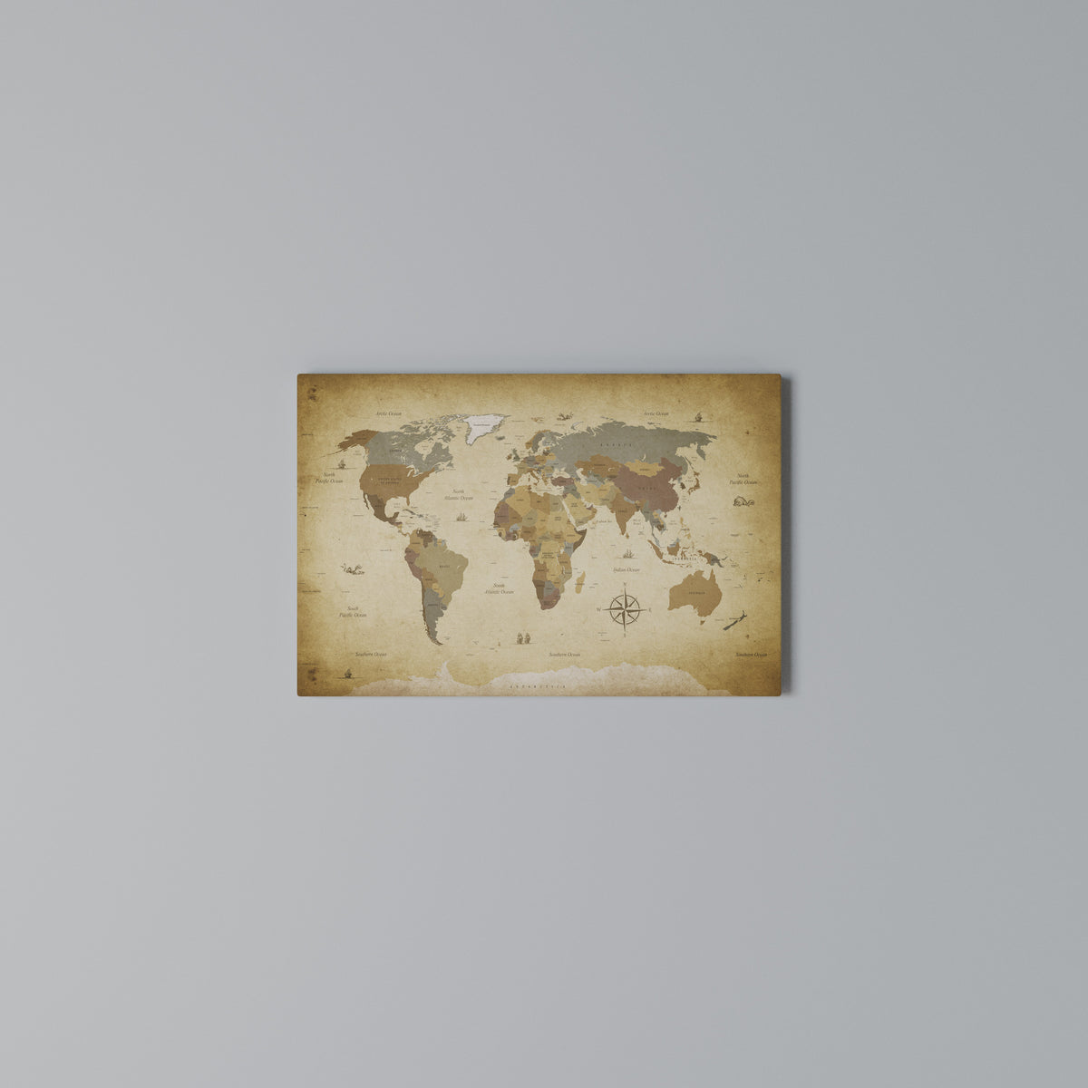 ANCIENT VOYAGER'S MAP Stampa su tela orizzontale