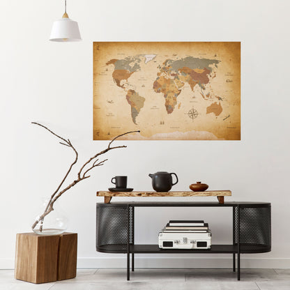 Poster orizzontale staccabile e attaccabile della mappa dell'antico viaggiatore