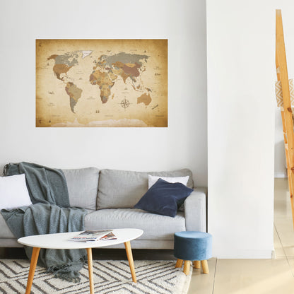 Poster orizzontale staccabile e attaccabile della mappa dell'antico viaggiatore
