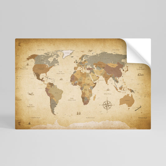 Poster orizzontale staccabile e attaccabile della mappa dell'antico viaggiatore