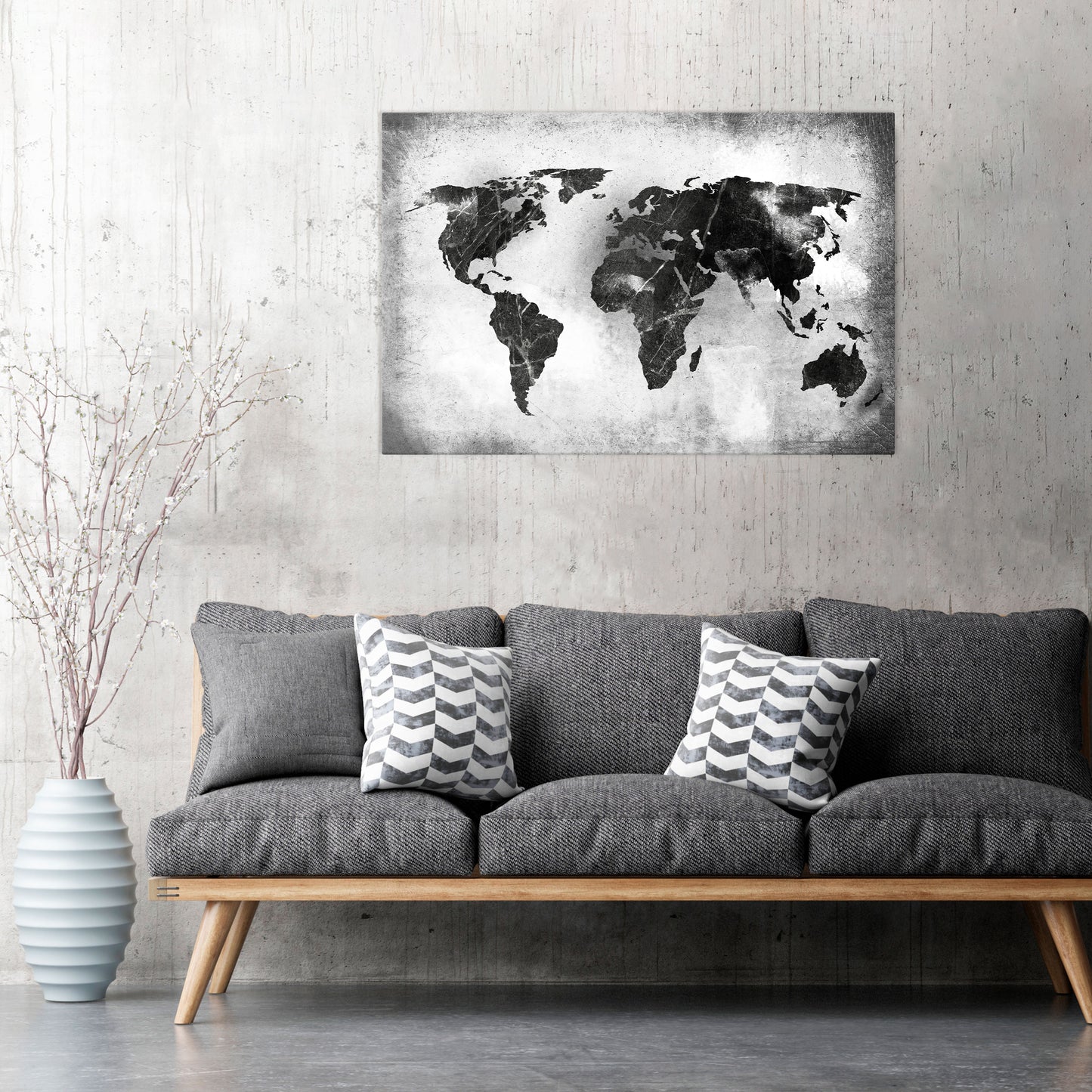 SHADOWED CONTINENTS Stampa su tela orizzontale