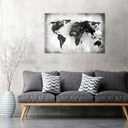 SHADOWED CONTINENTS Stampa su tela orizzontale
