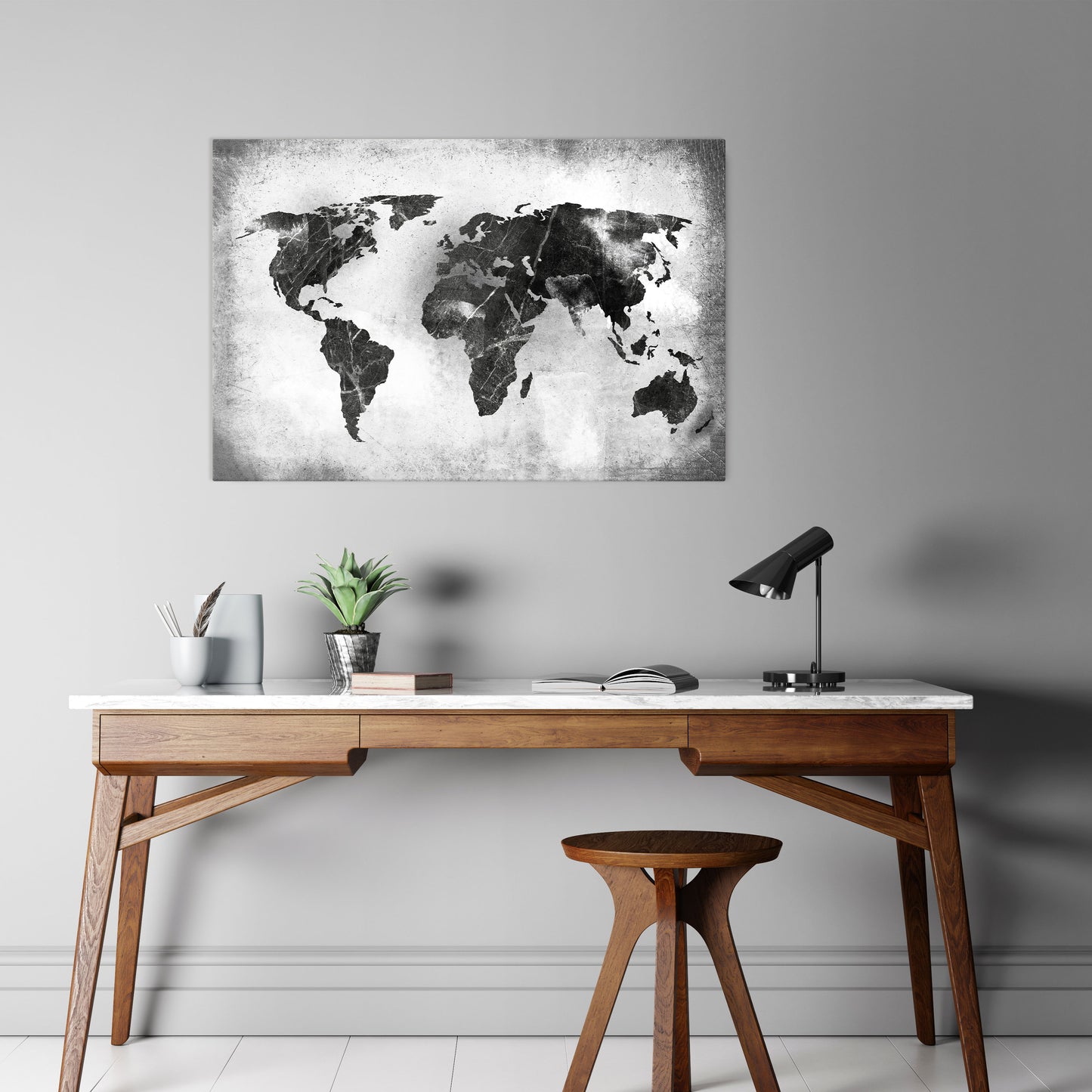 SHADOWED CONTINENTS Stampa su tela orizzontale