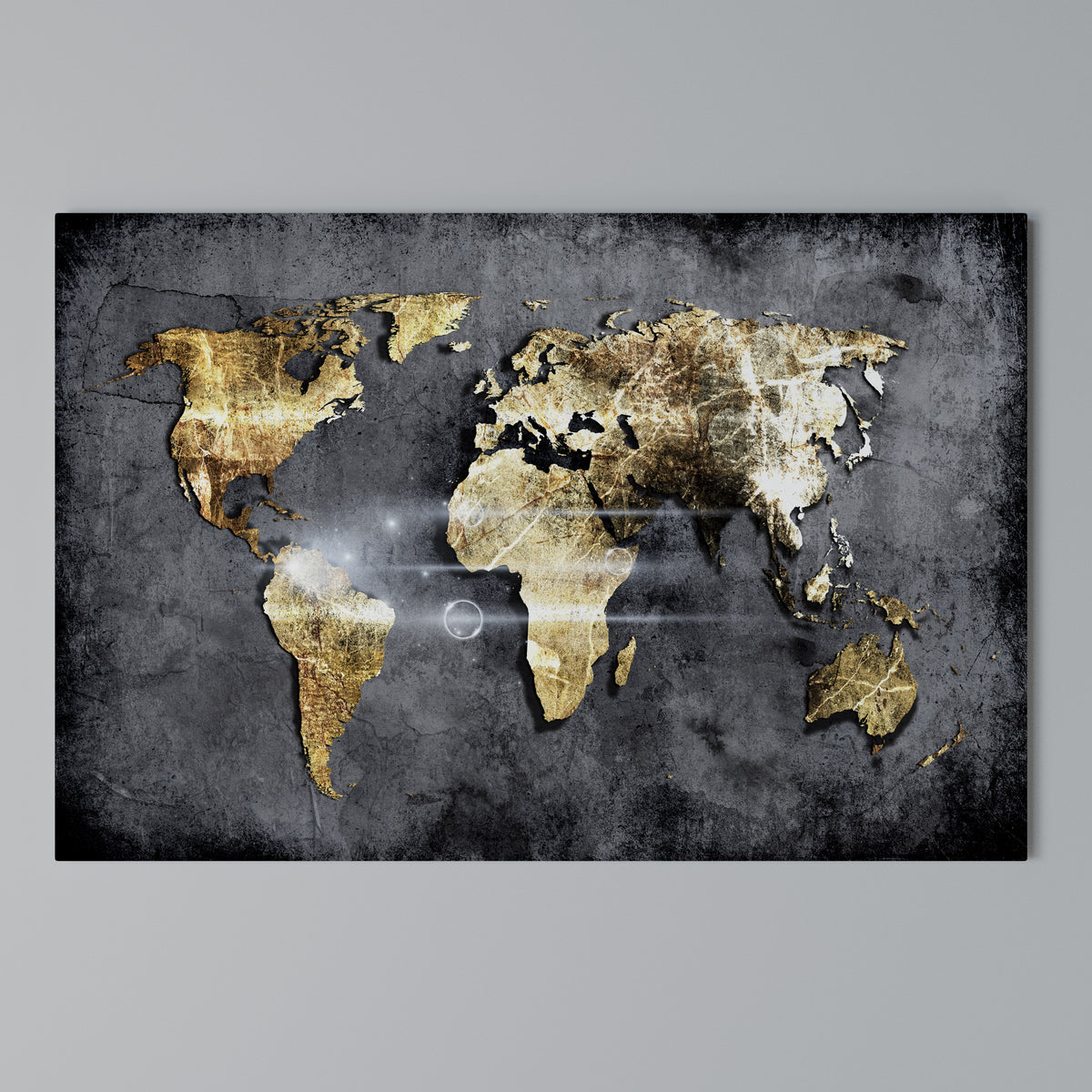 SHIMMERING EARTH MAP Stampa su tela orizzontale