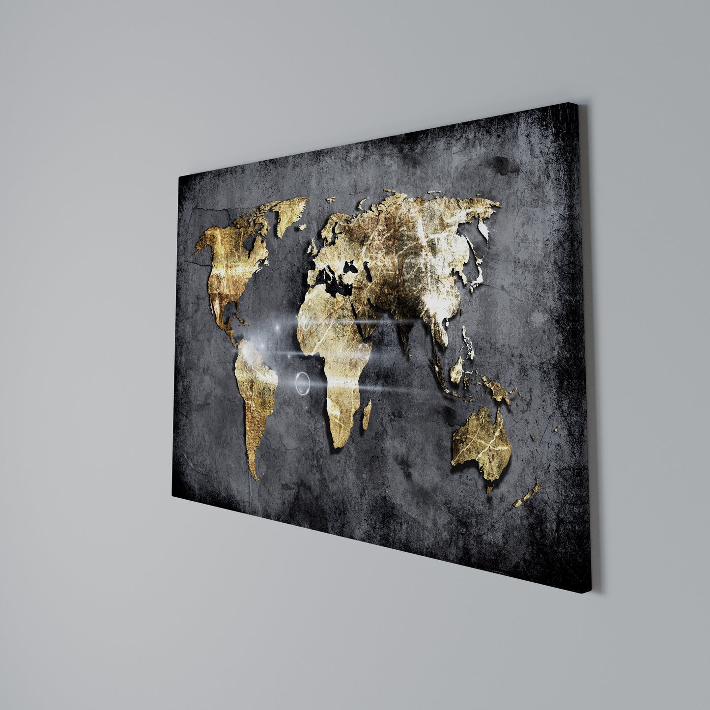 SHIMMERING EARTH MAP Stampa su tela orizzontale