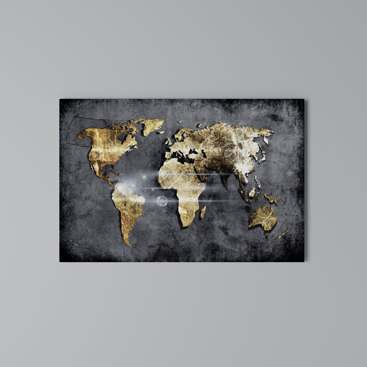 SHIMMERING EARTH MAP Stampa su tela orizzontale