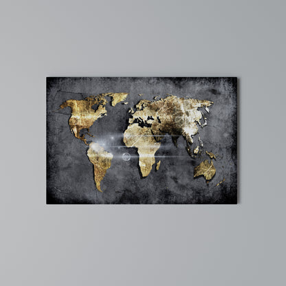 SHIMMERING EARTH MAP Stampa su tela orizzontale