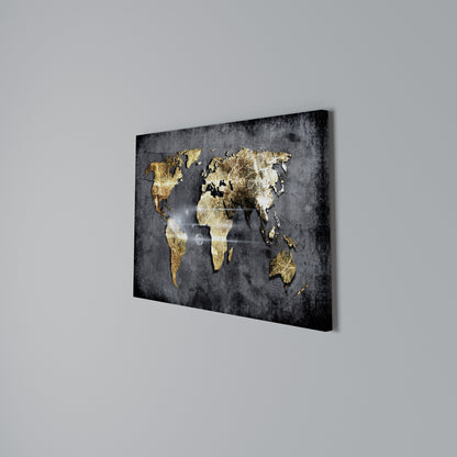 SHIMMERING EARTH MAP Stampa su tela orizzontale