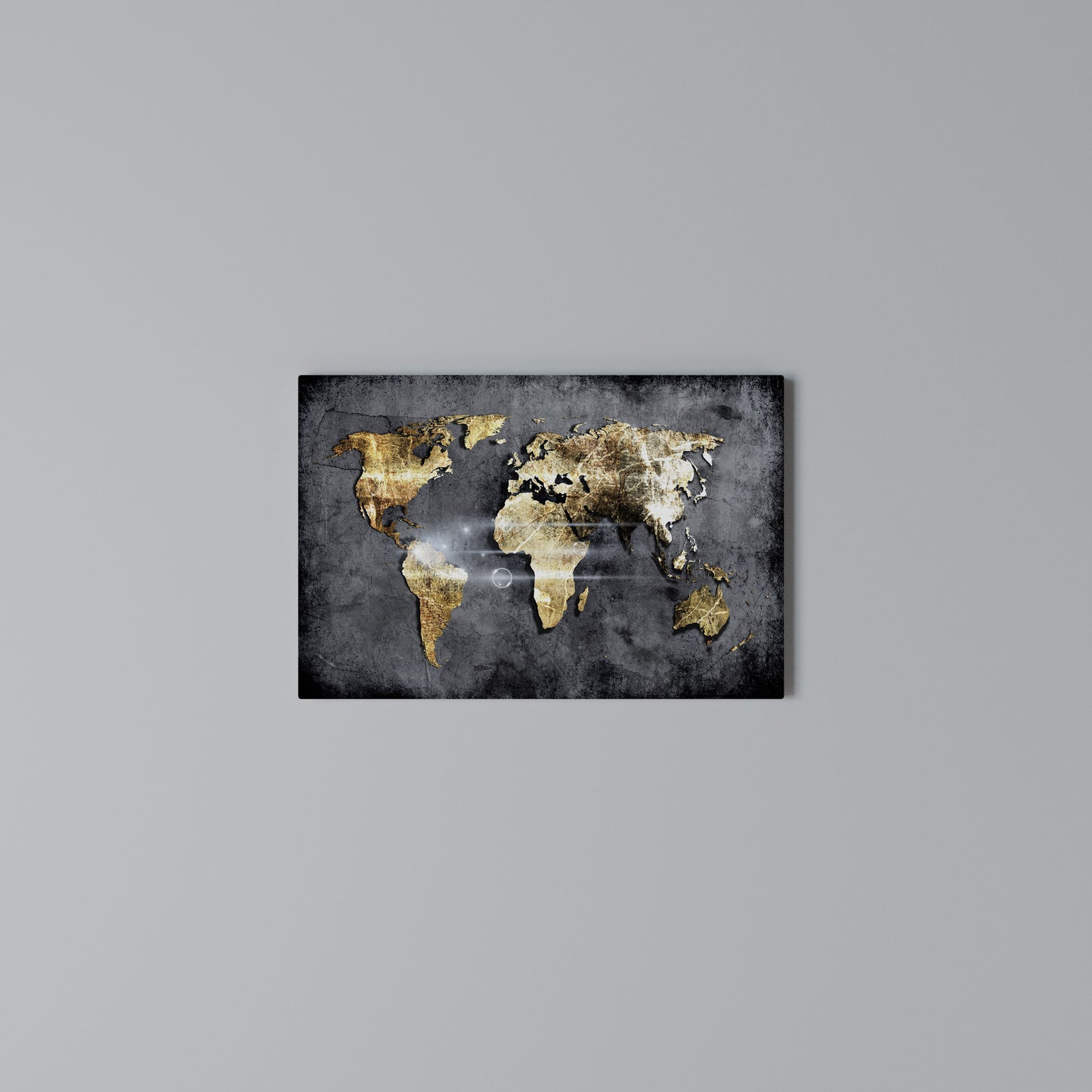 SHIMMERING EARTH MAP Stampa su tela orizzontale