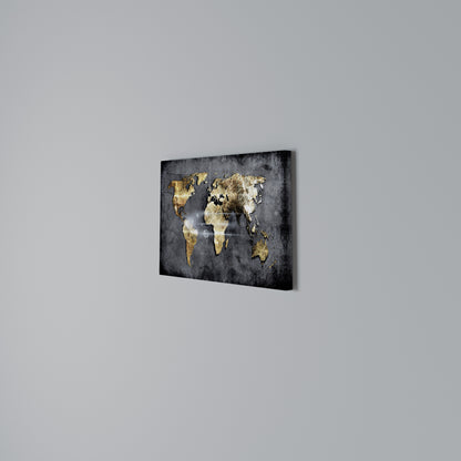 SHIMMERING EARTH MAP Stampa su tela orizzontale