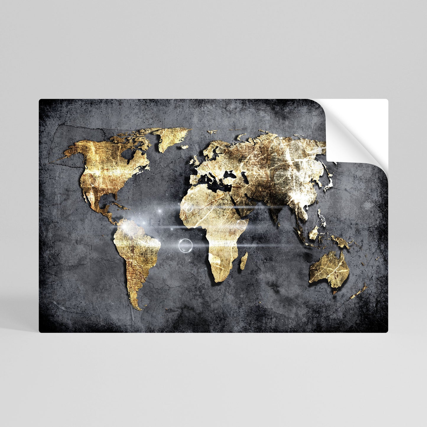Poster orizzontale staccabile e attaccabile della mappa della Terra scintillante