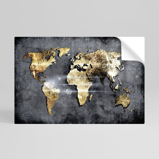 Poster orizzontale staccabile e attaccabile della mappa della Terra scintillante