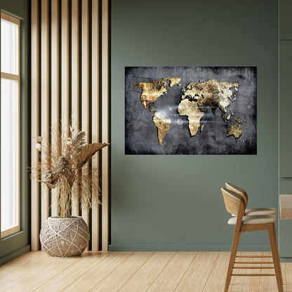 Poster orizzontale staccabile e attaccabile della mappa della Terra scintillante
