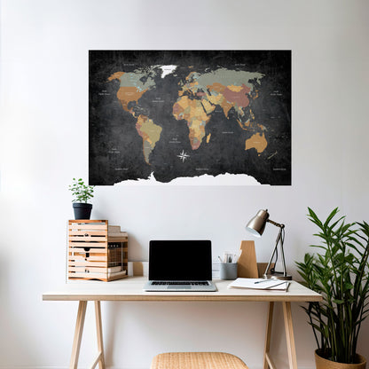 CONTINENTI DELLA CREATIVITÀ Poster orizzontale staccabile e attaccabile