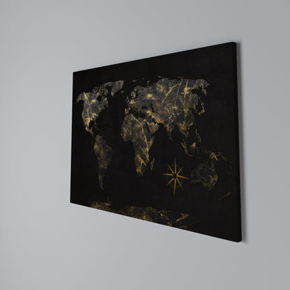 GOLDEN GEOGRAPHY Stampa su tela orizzontale