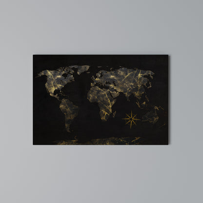 GOLDEN GEOGRAPHY Stampa su tela orizzontale