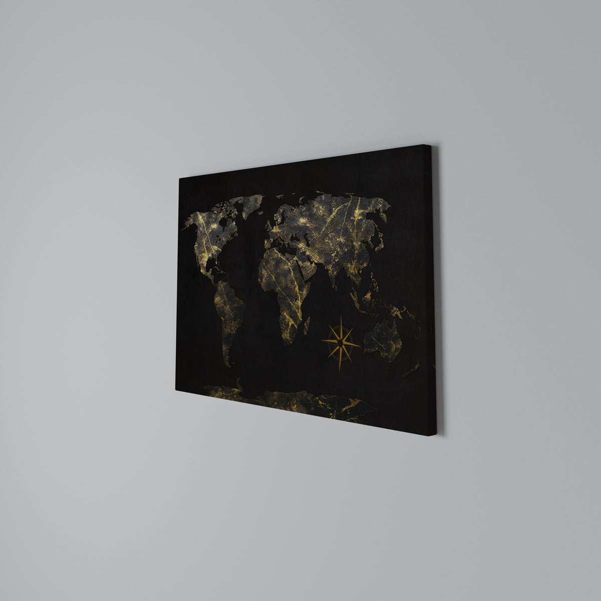 GOLDEN GEOGRAPHY Stampa su tela orizzontale