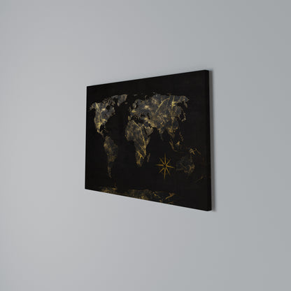 GOLDEN GEOGRAPHY Stampa su tela orizzontale