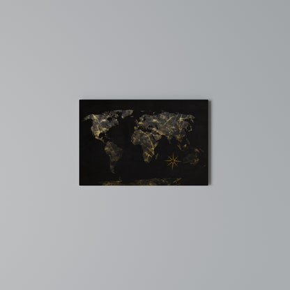 GOLDEN GEOGRAPHY Stampa su tela orizzontale
