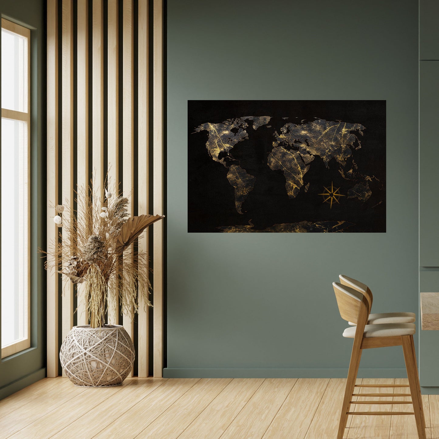 GOLDEN GEOGRAPHY Peel and Stick Horizontal Poster