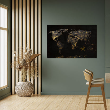 GOLDEN GEOGRAPHY Peel and Stick Horizontal Poster