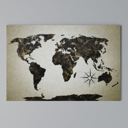 GOLDEN LINES GLOBE Horizontal Canvas Print