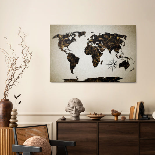 GOLDEN LINES GLOBE Stampa su tela orizzontale