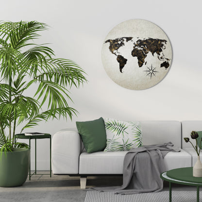 GOLDEN LINES GLOBE - Decorazione murale rotonda