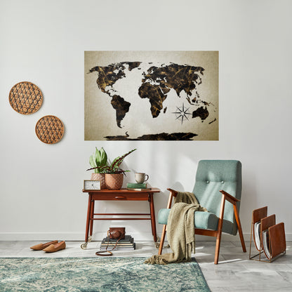 GOLDEN LINES GLOBE Poster orizzontale staccabile e attaccabile
