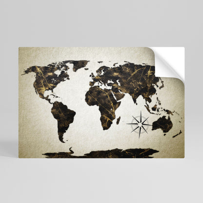 GOLDEN LINES GLOBE Poster orizzontale staccabile e attaccabile