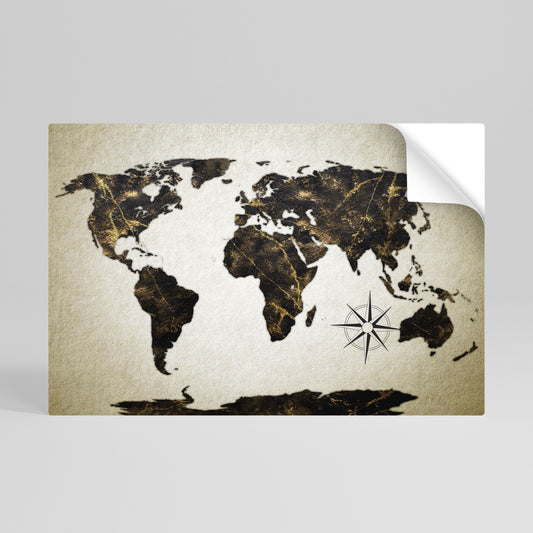 GOLDEN LINES GLOBE Poster orizzontale staccabile e attaccabile