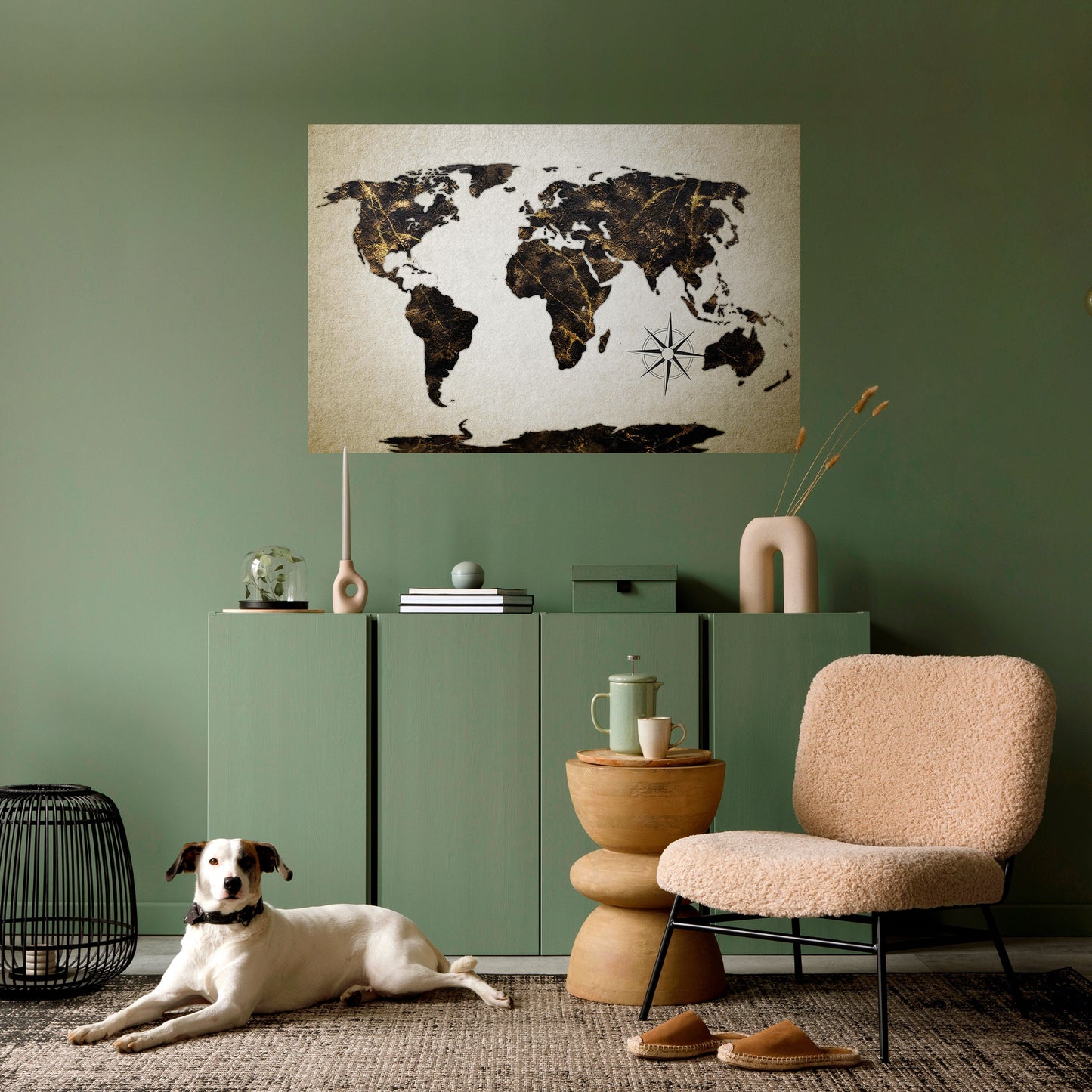 GOLDEN LINES GLOBE Poster orizzontale staccabile e attaccabile